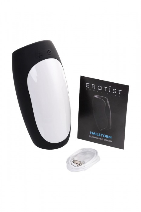 Черно-белый перезаряжаемый мастурбатор Erotist Hailstorm - Erotist Adult Toys - в Великом Новгороде купить с доставкой