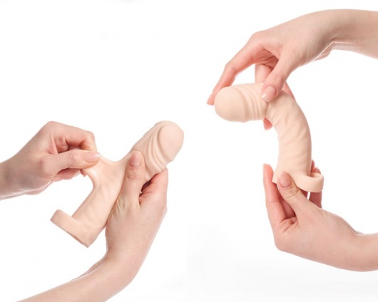 Телесная насадка-удлинитель со вставкой размера S - 16 см. - Sitabella - в Великом Новгороде купить с доставкой