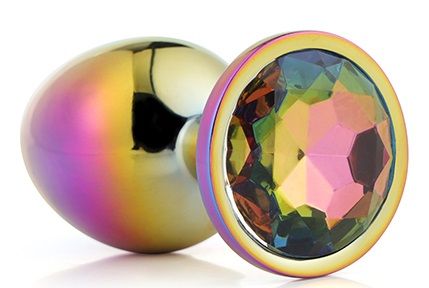 Голографическая анальная втулка с радужным кристаллом - 7,1 см. - Dream Toys - купить с доставкой в Великом Новгороде