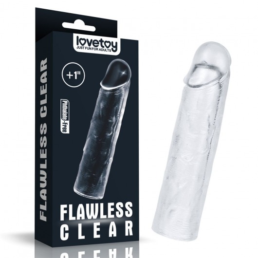 Прозрачная насадка-удлинитель Flawless Clear Penis Sleeve Add 1 - 15,5 см. - Lovetoy - в Великом Новгороде купить с доставкой