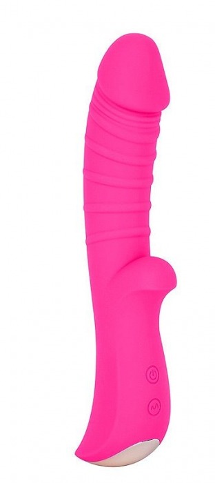 Ярко-розовый вибромассажер 5  Silicone Wild Passion - 19,1 см. - Erokay