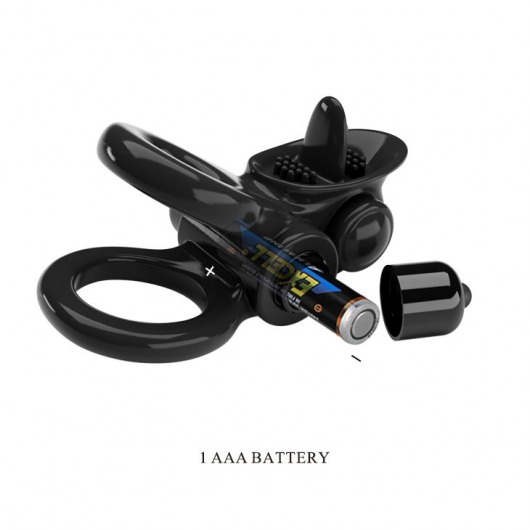 Черное эрекционное кольцо с подхватом мошонки и стимулятором клитора Passionate Ring - Baile - в Великом Новгороде купить с доставкой