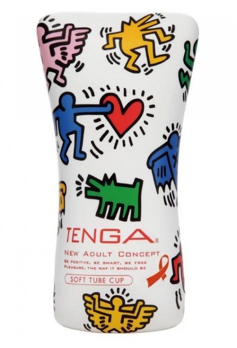 Мастурбатор-туба Keith Haring Soft Tube CUP - Tenga - в Великом Новгороде купить с доставкой