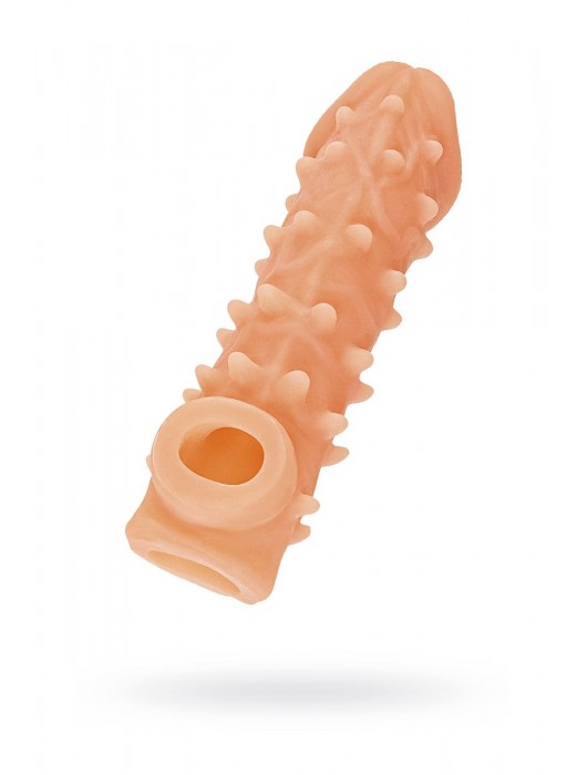 Телесная закрытая насадка с пупырышками Cock Sleeve Size S - 13,8 см. - KOKOS - в Великом Новгороде купить с доставкой