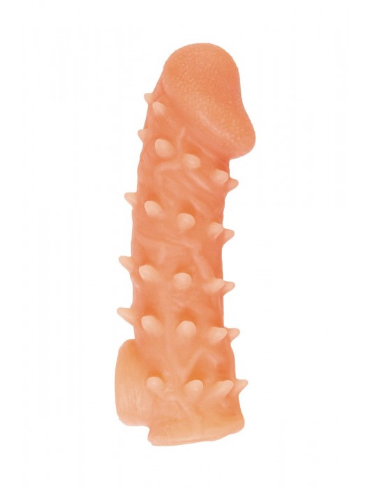 Телесная закрытая насадка с пупырышками Cock Sleeve Size S - 13,8 см. - KOKOS - в Великом Новгороде купить с доставкой