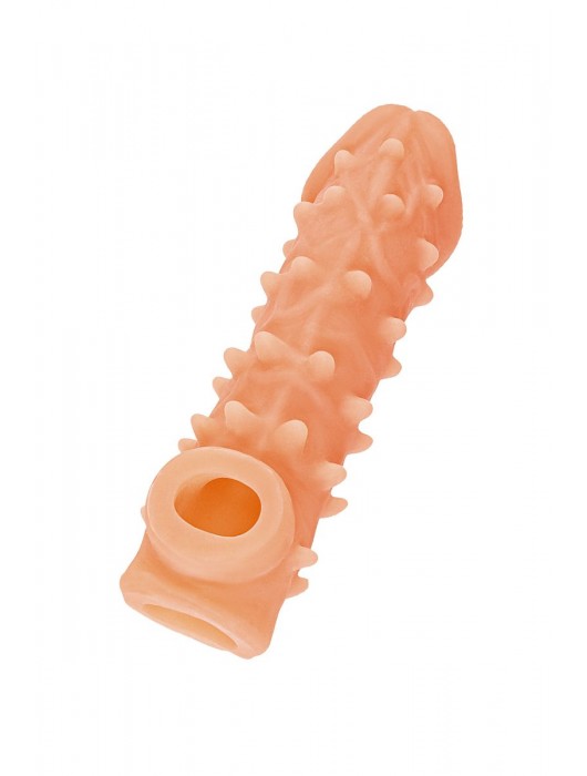 Телесная закрытая насадка с пупырышками Cock Sleeve Size S - 13,8 см. - KOKOS - в Великом Новгороде купить с доставкой