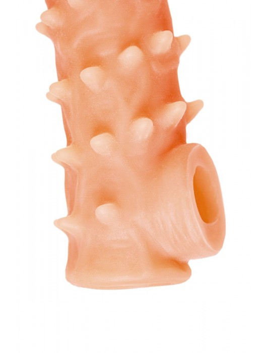 Телесная закрытая насадка с пупырышками Cock Sleeve Size S - 13,8 см. - KOKOS - в Великом Новгороде купить с доставкой