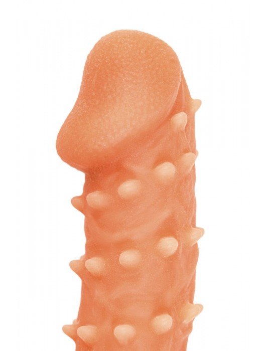 Телесная закрытая насадка с пупырышками Cock Sleeve Size S - 13,8 см. - KOKOS - в Великом Новгороде купить с доставкой