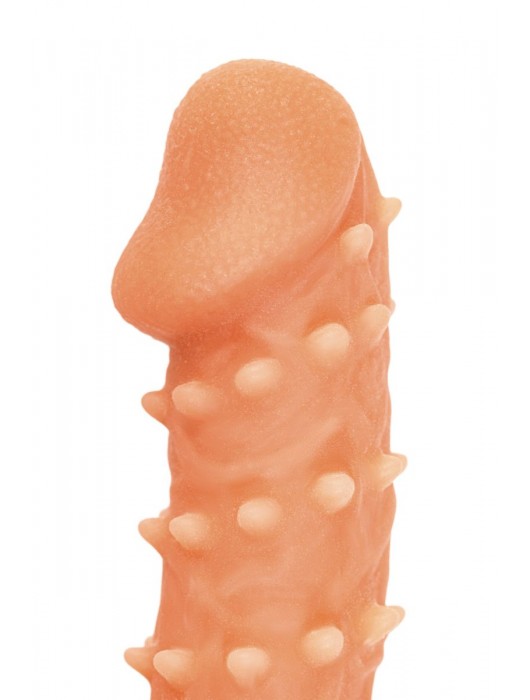 Телесная закрытая насадка с пупырышками Cock Sleeve Size L - 17,6 см. - KOKOS - в Великом Новгороде купить с доставкой