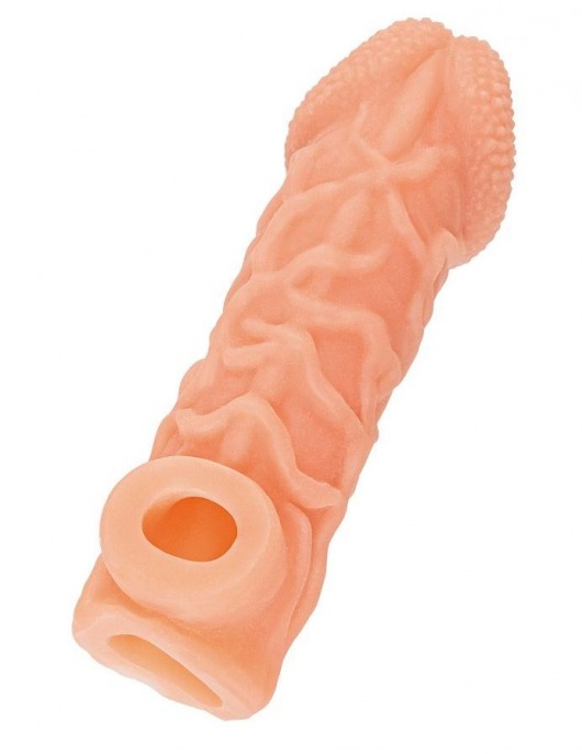 Телесная закрытая насадка с венками Cock Sleeve Size S - 13,8 см. - KOKOS - в Великом Новгороде купить с доставкой Телесная закрытая насадка с венками Cock Sleeve Size S - 13,8 см. - KOKOS - в Великом Новгороде купить с доставкой