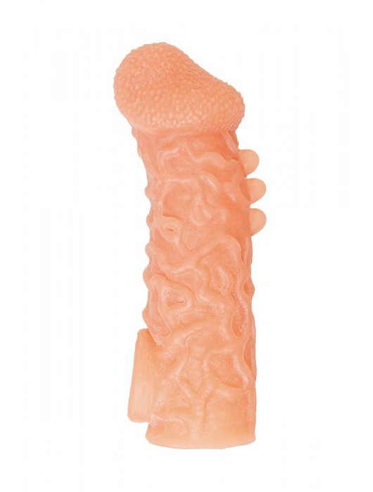 Телесная закрытая насадка с шершавой головкой Cock Sleeve Size S - 13,8 см. - KOKOS - в Великом Новгороде купить с доставкой