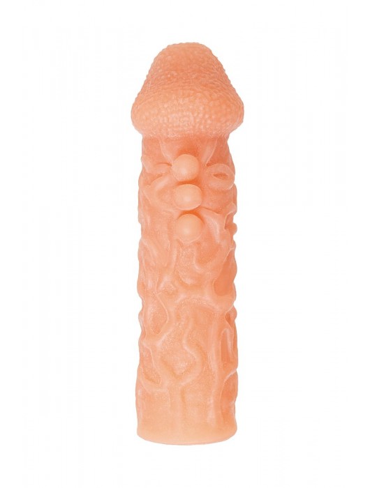 Телесная закрытая насадка с шершавой головкой Cock Sleeve Size S - 13,8 см. - KOKOS - в Великом Новгороде купить с доставкой