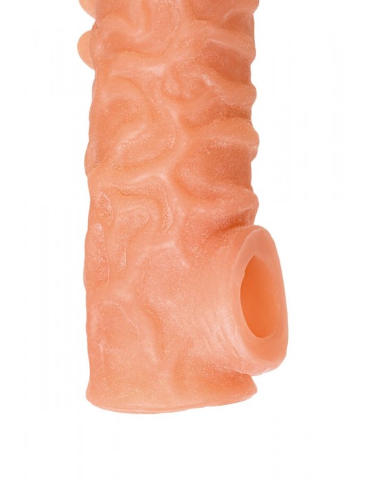 Телесная закрытая насадка с шершавой головкой Cock Sleeve Size S - 13,8 см. - KOKOS - в Великом Новгороде купить с доставкой