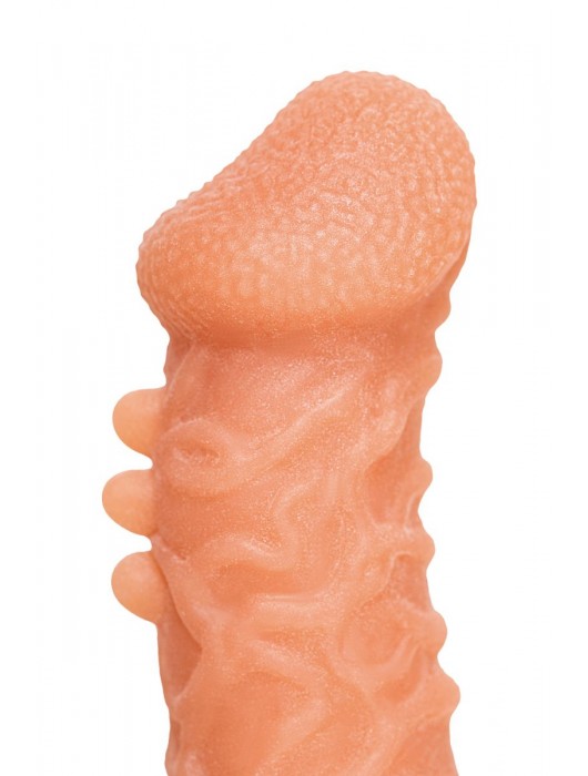 Телесная закрытая насадка с шершавой головкой Cock Sleeve Size S - 13,8 см. - KOKOS - в Великом Новгороде купить с доставкой