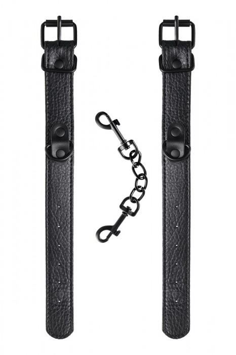 Узкие черные наручники на сцепке - ToyFa - купить с доставкой в Великом Новгороде