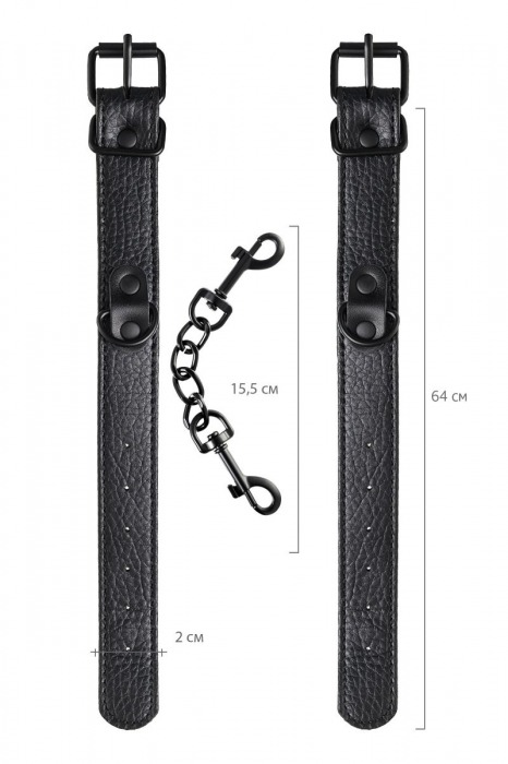 Узкие черные наручники на сцепке - ToyFa - купить с доставкой в Великом Новгороде