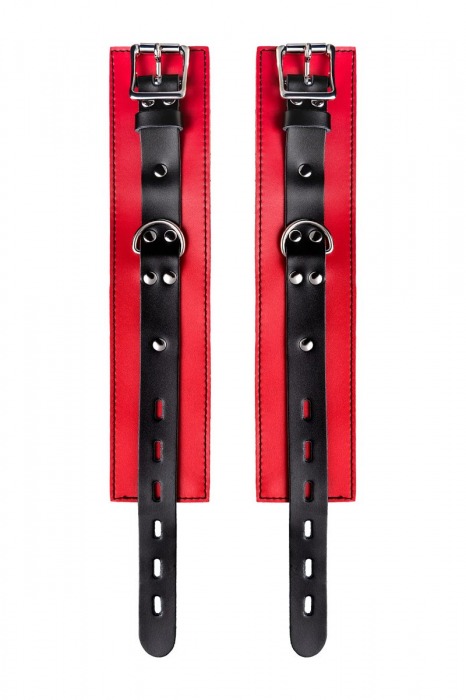 Красно-черные оковы на ноги из кожи - ToyFa - купить с доставкой в Великом Новгороде