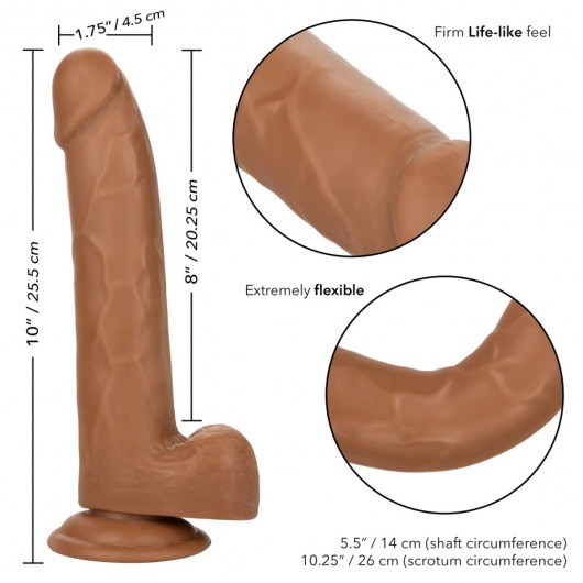 Коричневый фаллоимитатор Size Queen 8  - 25,5 см. - California Exotic Novelties