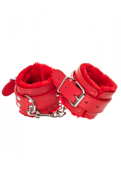 Красные наручники Anonymo из искусственной кожи - ToyFa - купить с доставкой в Великом Новгороде