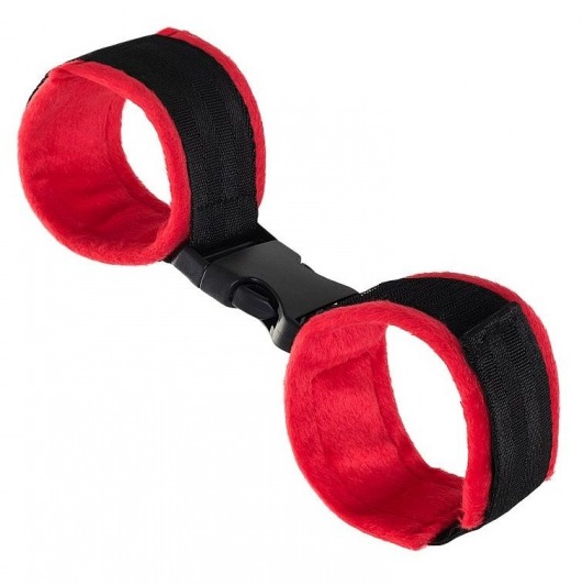 Красно-черные велюровые оковы Anonymo - ToyFa - купить с доставкой в Великом Новгороде