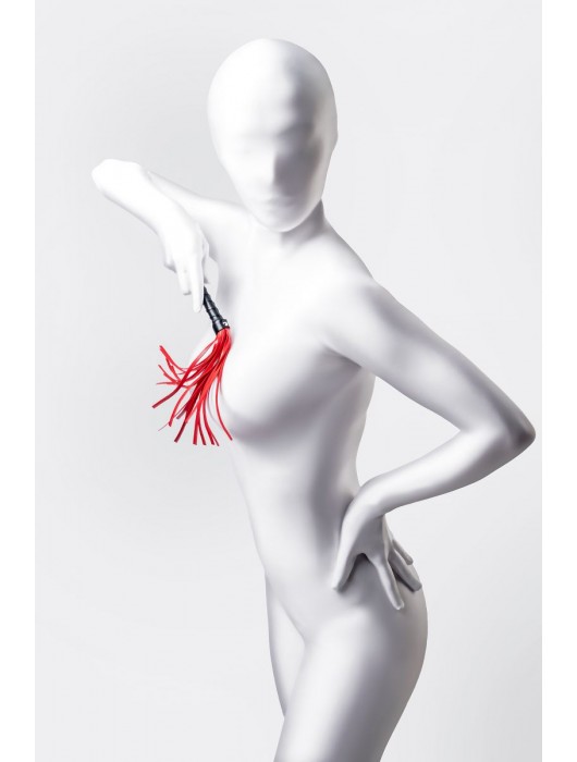 Красно-черный флоггер Anonymo - 28 см. - ToyFa - купить с доставкой в Великом Новгороде