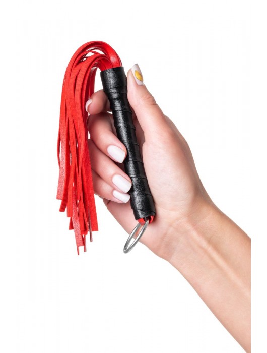 Красно-черный флоггер Anonymo - 28 см. - ToyFa - купить с доставкой в Великом Новгороде