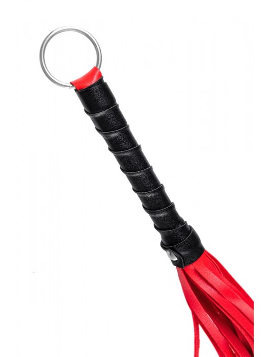 Красно-черный флоггер Anonymo - 28 см. - ToyFa - купить с доставкой в Великом Новгороде