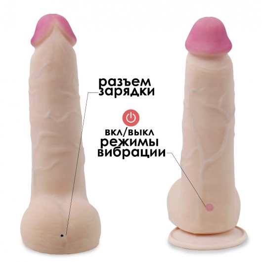 Телесный перезаряжаемый вибратор-реалистик из неоскин - 22 см. - LOVETOY (А-Полимер)