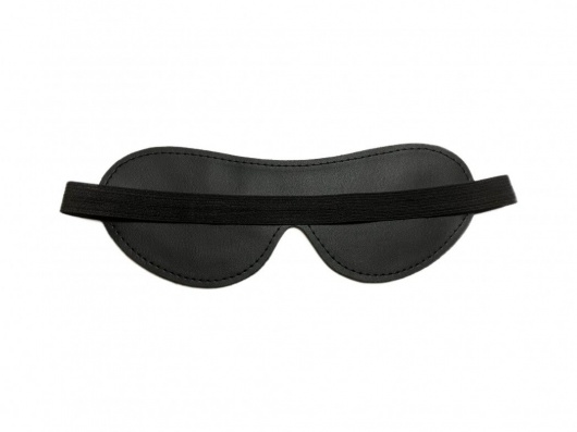 Черная лаковая маска на глаза из эко-кожи - БДСМ Арсенал - купить с доставкой в Великом Новгороде