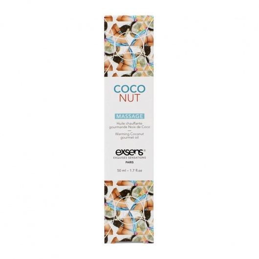 Разогревающее массажное масло с ароматом кокоса Gourmet Coconut - 50 мл. - Exsens - купить с доставкой в Великом Новгороде