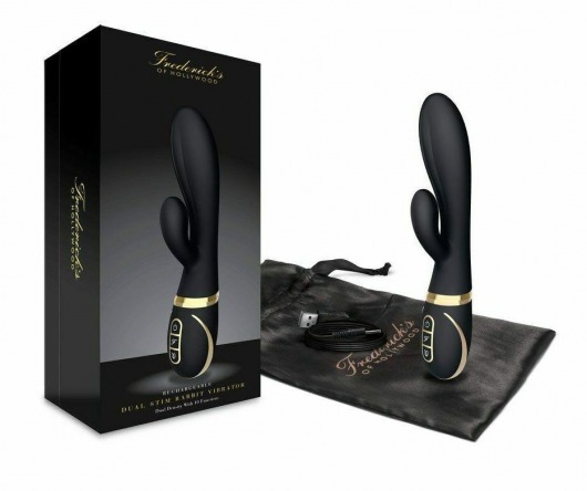 Черный вибратор-кролик Dual Stim Rabbit Vibrator - Fredericks Of Hollywood