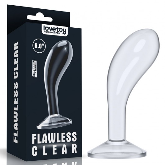 Прозрачный стимулятор простаты Flawless Clear Prostate Plug - 15 см. - Lovetoy - в Великом Новгороде купить с доставкой