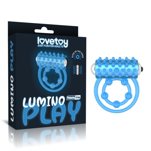 Голубое, светящееся в темноте виброкольцо Lumino Play Vibrating Penis Ring - Lovetoy - в Великом Новгороде купить с доставкой