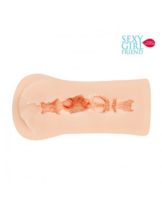 Телесный мастурбатор-вагина со складками на входе - Bior toys - в Великом Новгороде купить с доставкой