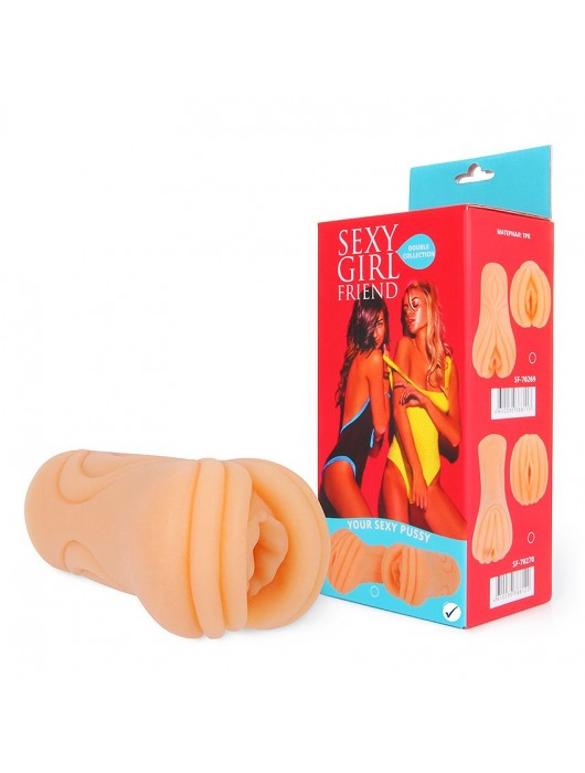 Телесный мастурбатор-вагина со складками на входе - Bior toys - в Великом Новгороде купить с доставкой