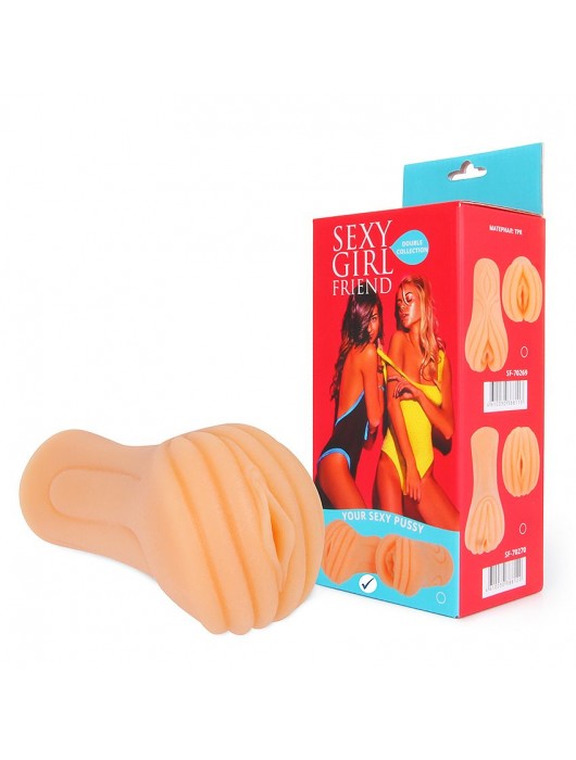 Телесный мастурбатор-вагина с рельефным тоннелем - Bior toys - в Великом Новгороде купить с доставкой