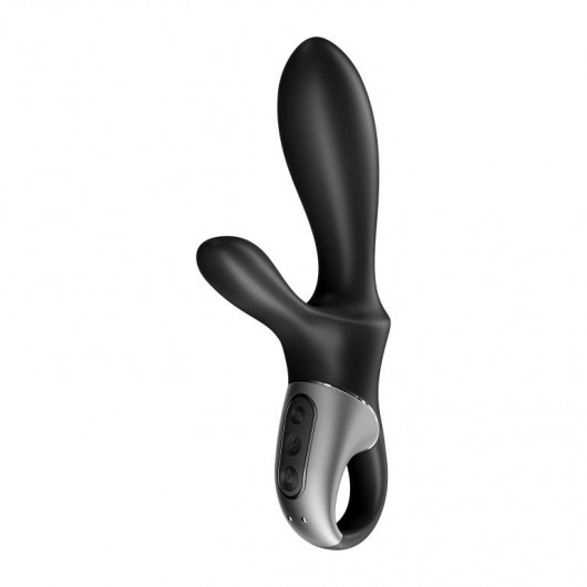 Черный анальный вибратор Heat Climax+ с функцией нагрева - 20,6 см. - Satisfyer - в Великом Новгороде купить с доставкой