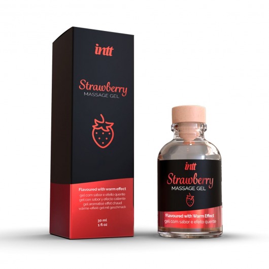 Массажный гель с ароматом клубники Strawberry - 30 мл. - INTT - купить с доставкой в Великом Новгороде