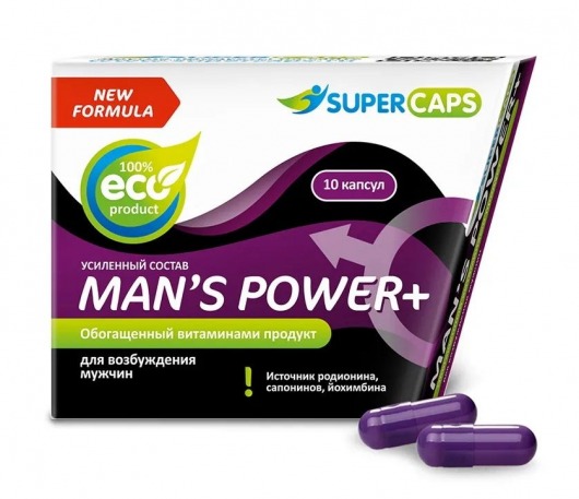 Возбуждающее средство для мужчин Mans Power plus - 10 капсул (0,35 гр.) +1 в подарок - SuperCaps - купить с доставкой в Великом Новгороде