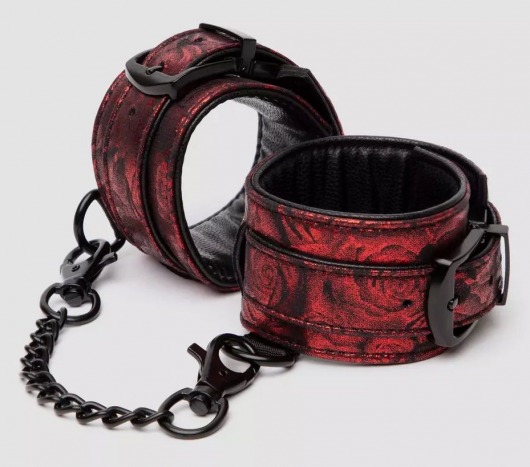 Красно-черные наручники Reversible Faux Leather Wrist Cuffs - Fifty Shades of Grey - купить с доставкой в Великом Новгороде