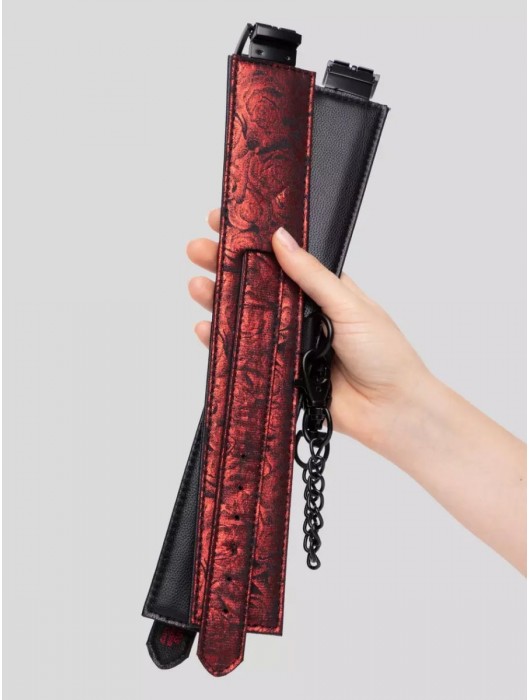 Красно-черные оковы Reversible Faux Leather Ankle Cuffs - Fifty Shades of Grey - купить с доставкой в Великом Новгороде