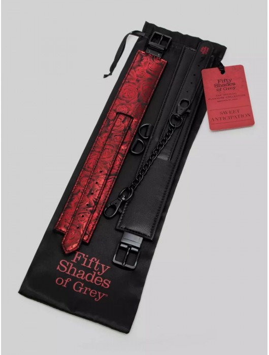 Красно-черные оковы Reversible Faux Leather Ankle Cuffs - Fifty Shades of Grey - купить с доставкой в Великом Новгороде