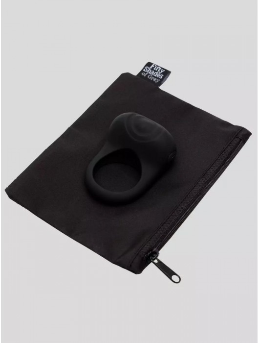 Черное эрекционное виброкольцо Sensation Rechargeable Vibrating Love Ring - Fifty Shades of Grey - в Великом Новгороде купить с доставкой