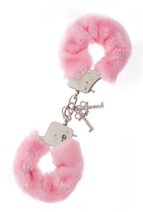 Металлические наручники с розовой меховой опушкой METAL HANDCUFF WITH PLUSH PINK - Dream Toys - купить с доставкой в Великом Новгороде