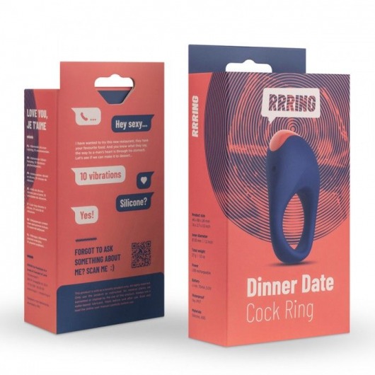 Синее эрекционное кольцо RRRING Dinner Date Cock Ring - FeelzToys - в Великом Новгороде купить с доставкой