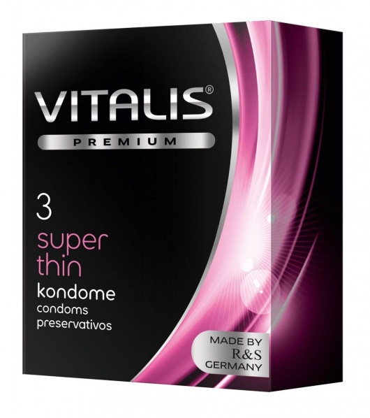Ультратонкие презервативы VITALIS PREMIUM super thin - 3 шт. - Vitalis - купить с доставкой в Великом Новгороде