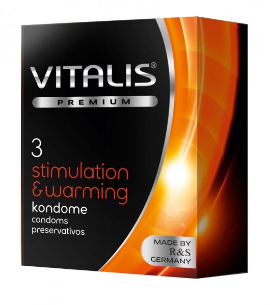 Презервативы VITALIS PREMIUM stimulation   warming с согревающим эффектом - 3 шт. - Vitalis - купить с доставкой в Великом Новгороде