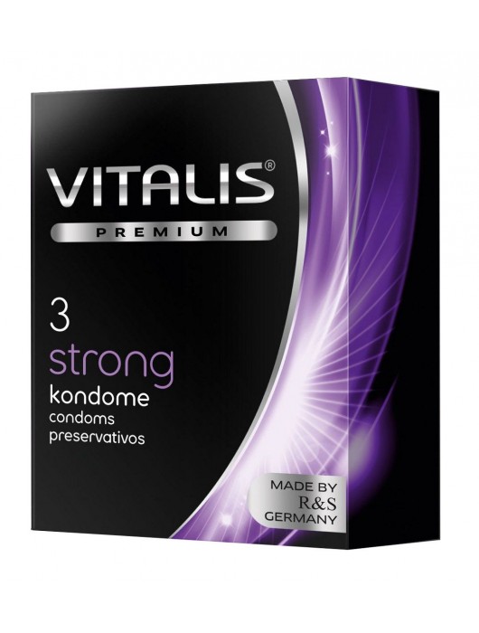 Презервативы с утолщенной стенкой VITALIS PREMIUM strong - 3 шт. - Vitalis - купить с доставкой в Великом Новгороде