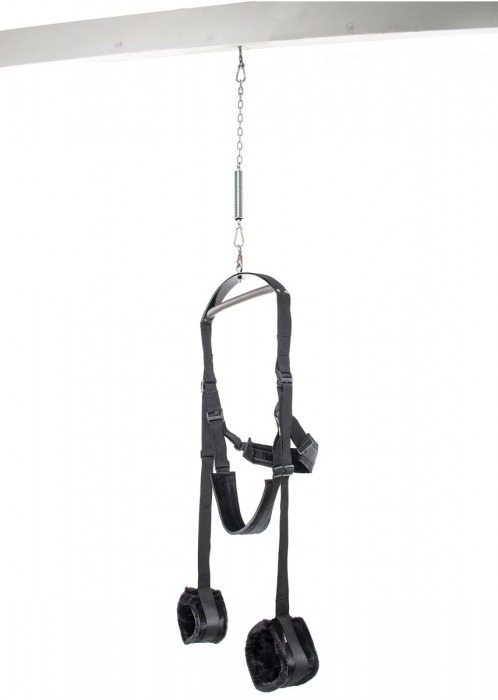 Чёрные секс-качели Spinning Fantasy Swing - Pipedream - купить с доставкой в Великом Новгороде