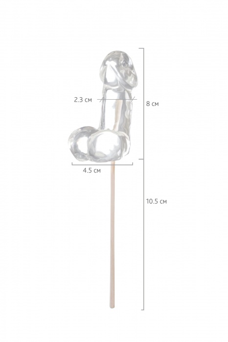 Прозрачный леденец в форме фаллоса со вкусом пина колады - Sosuчki - купить с доставкой в Великом Новгороде